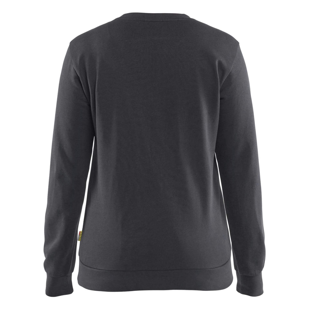 Blaklader 34051158 Ladies Crew Neck Sweatshirt Mid Grey Rear #colour_mid-grey