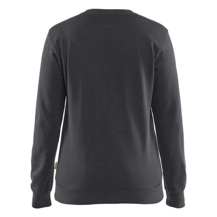 Blaklader 34051158 Ladies Crew Neck Sweatshirt Mid Grey Rear #colour_mid-grey