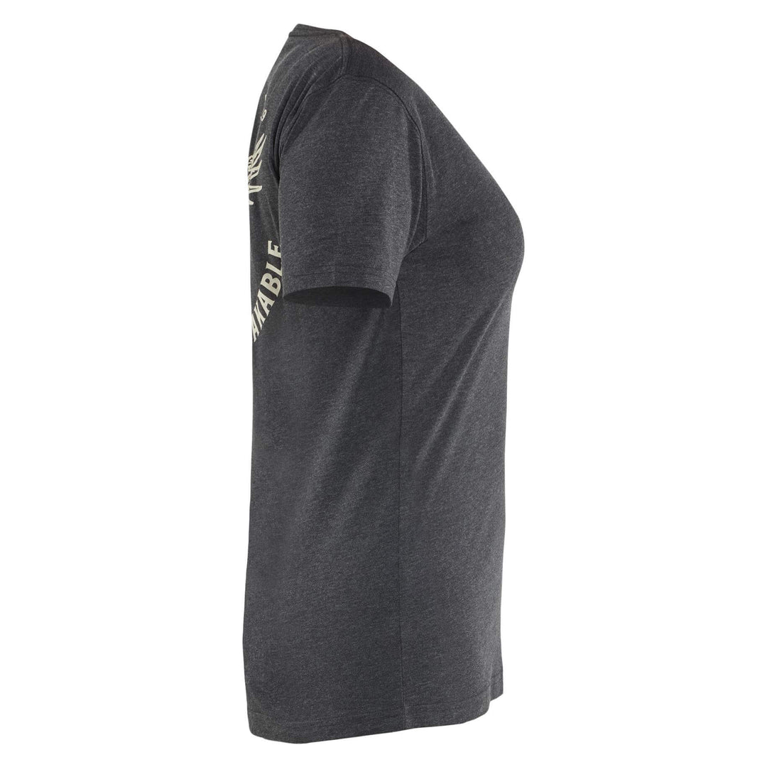 Blaklader 94231053 Ladies Eagle Polycotton T-Shirt Black Melange Right #colour_black-melange