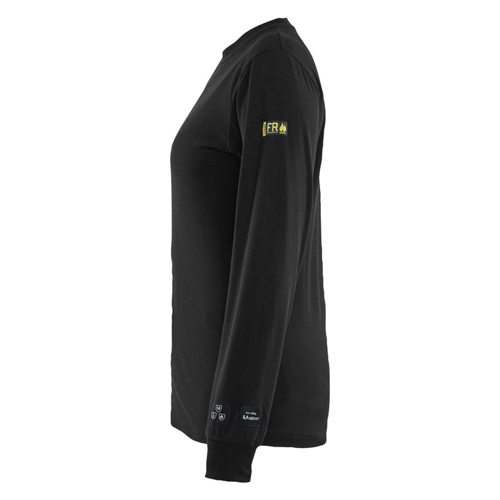 Blaklader 34671737 Ladies Flame-Resistant Long Sleeve T-Shirt Black Left #colour_black