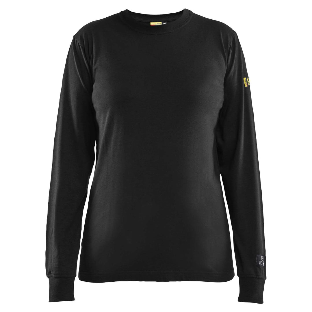 Blaklader 34671737 Ladies Flame-Resistant Long Sleeve T-Shirt Black Main #colour_black