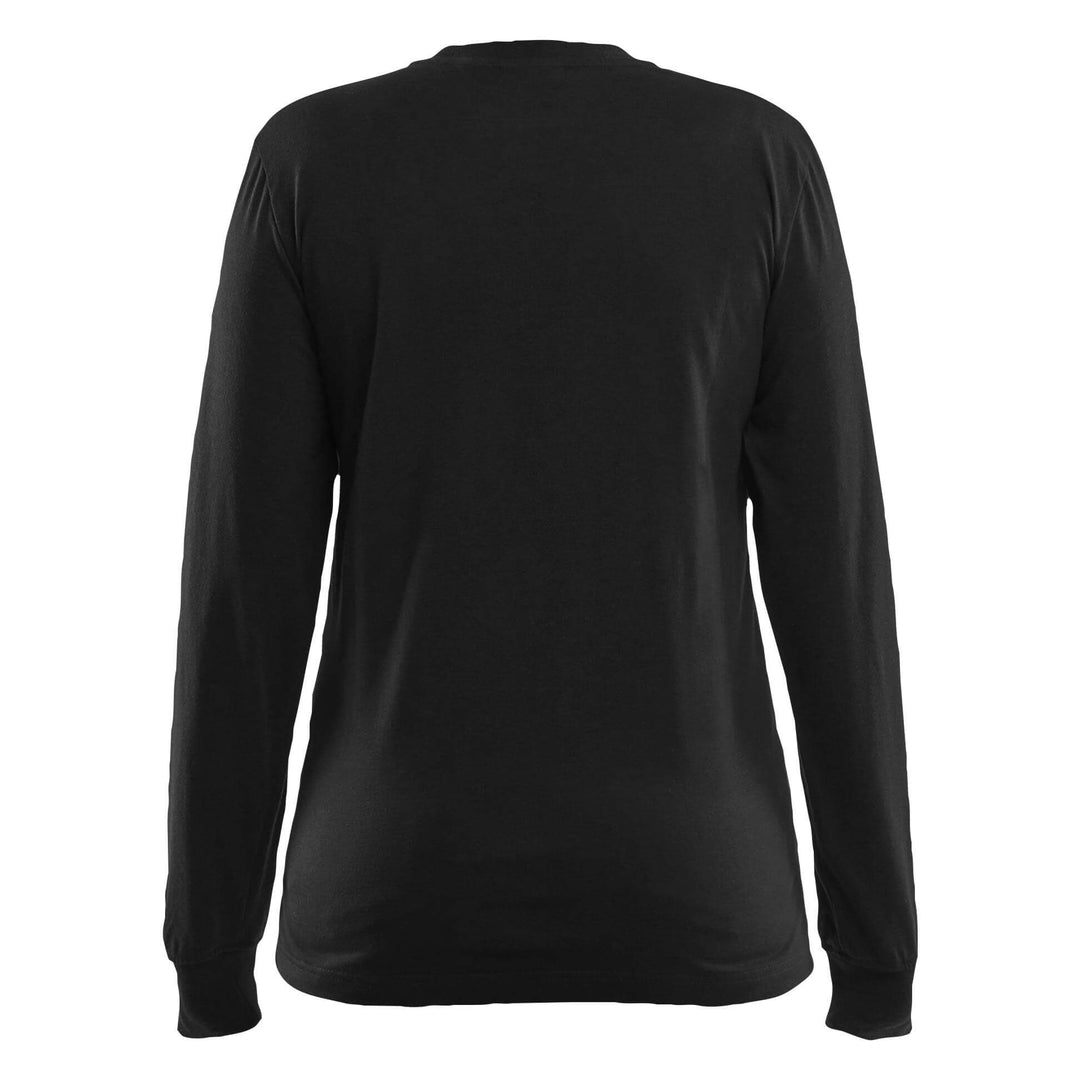 Blaklader 34671737 Ladies Flame-Resistant Long Sleeve T-Shirt Black Rear #colour_black