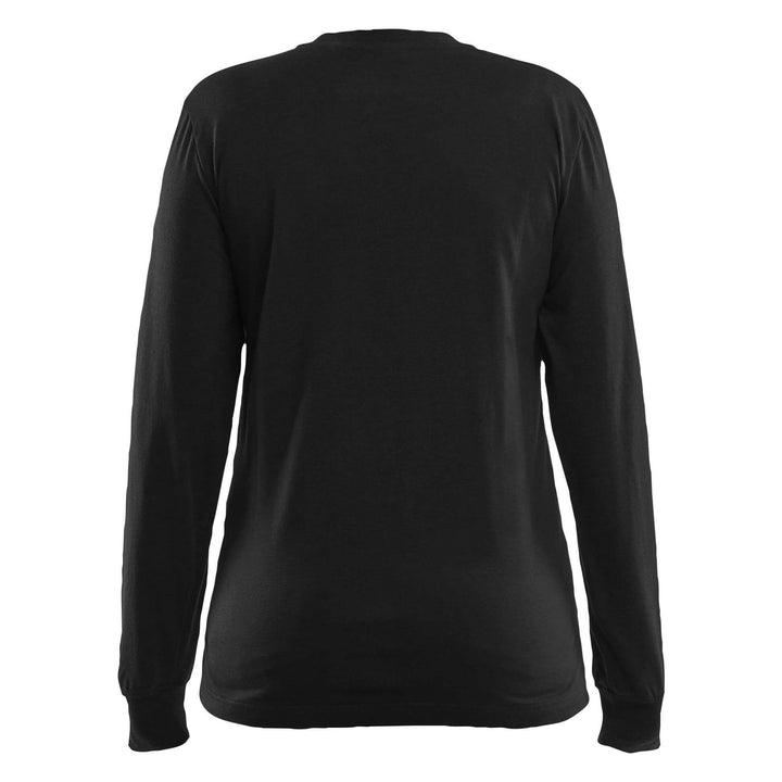 Blaklader 34671737 Ladies Flame-Resistant Long Sleeve T-Shirt Black Rear #colour_black