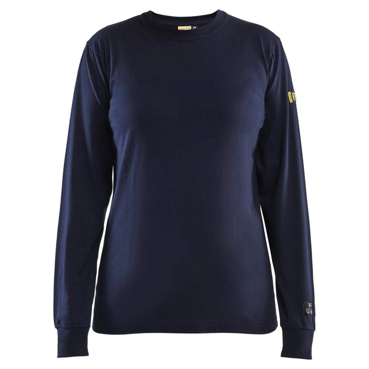 Blaklader 34671737 Ladies Flame-Resistant Long Sleeve T-Shirt Navy Blue Main #colour_navy-blue
