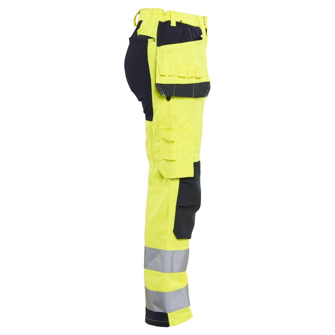 Blaklader 71451512 Ladies Flame Retardant Multinorm Inherent Stretch Trousers Yellow/Navy Blue Right #colour_yellow-navy-blue