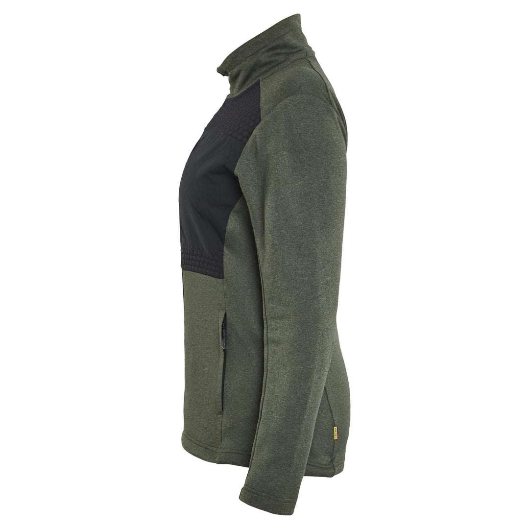 Blaklader 35492533 Ladies Full Zip Sweatshirt Autumn Green/Black Left #colour_autumn-green-black