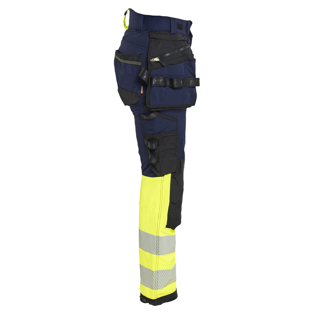 Blaklader 70251648 Ladies Hi-Vis 4-Way-Stretch Trousers Navy Blue/Hi-Vis Yellow Right #colour_navy-blue-hi-vis-yellow