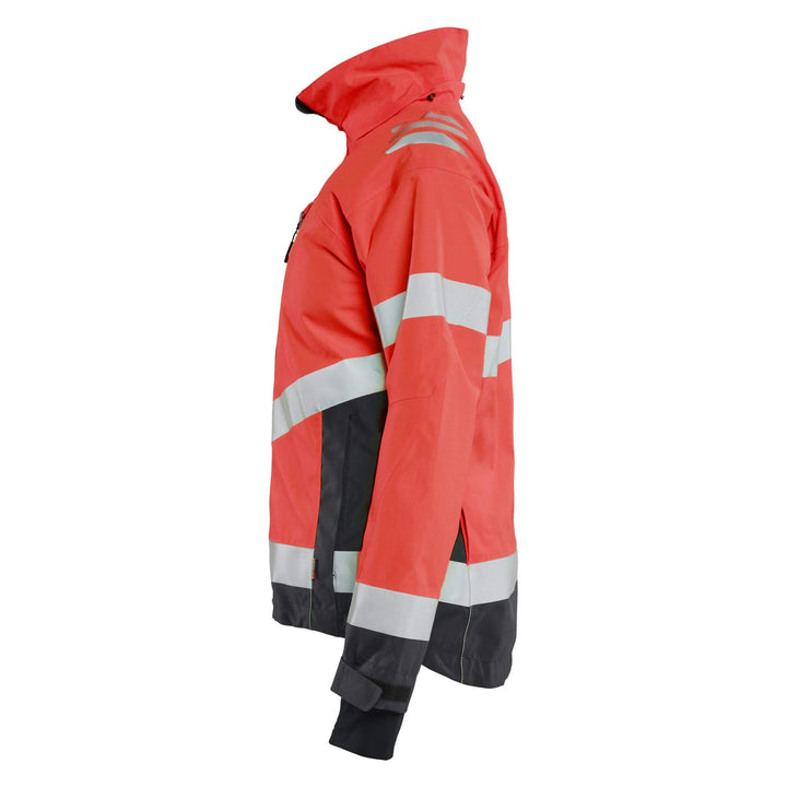 Blaklader 47611977 Ladies Hi-Vis Lightweight Waterproof Shell Jacket Red/Black Left #colour_red-black