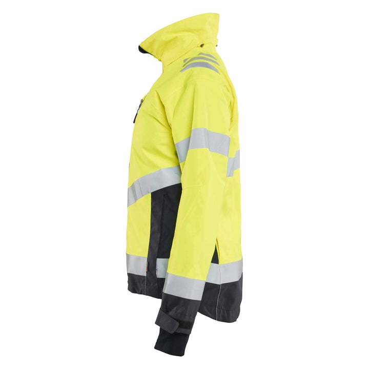 Blaklader 47611977 Ladies Hi-Vis Lightweight Waterproof Shell Jacket Yellow/Black Left #colour_yellow-black