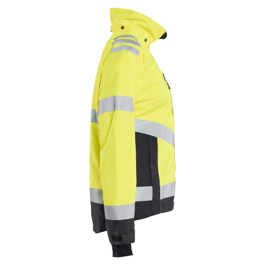 Blaklader 47611977 Ladies Hi-Vis Lightweight Waterproof Shell Jacket Yellow/Black Right #colour_yellow-black