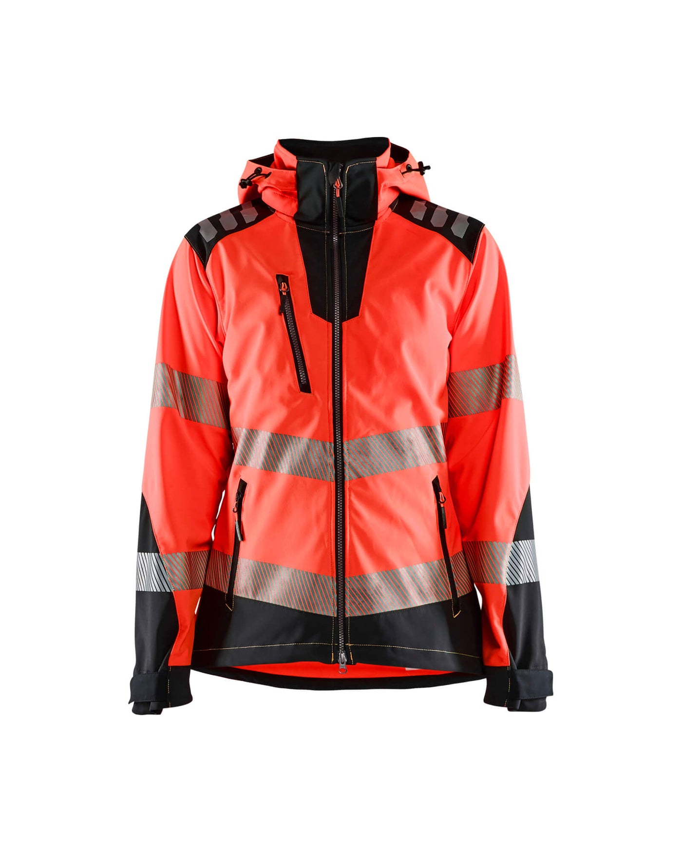 Blaklader 47912513 Ladies Hi-Vis Softshell Jacket Red/Black Main #colour_red-black