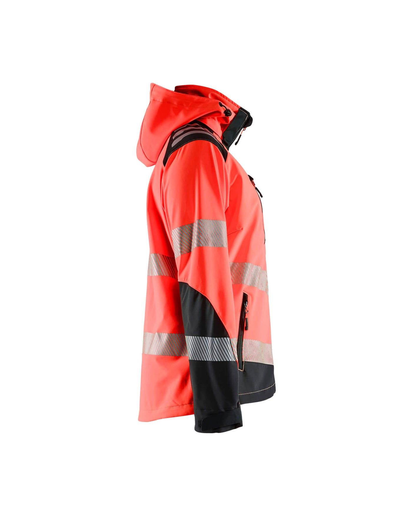 Blaklader 47912513 Ladies Hi-Vis Softshell Jacket Red/Black Right #colour_red-black