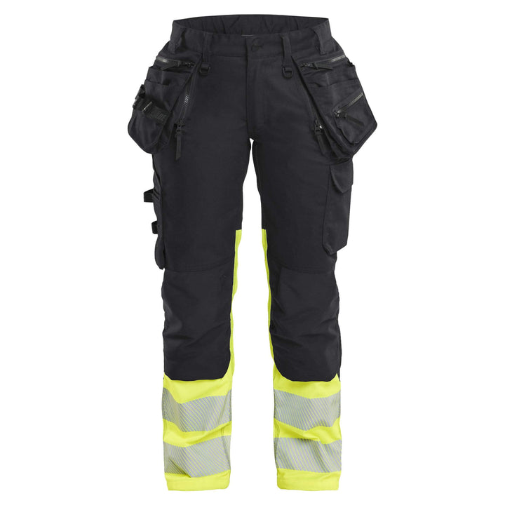 Blaklader 70301149 Ladies Hi-Vis Stretch Trousers Black/Hi-Vis Yellow Main #colour_black-hi-vis-yellow