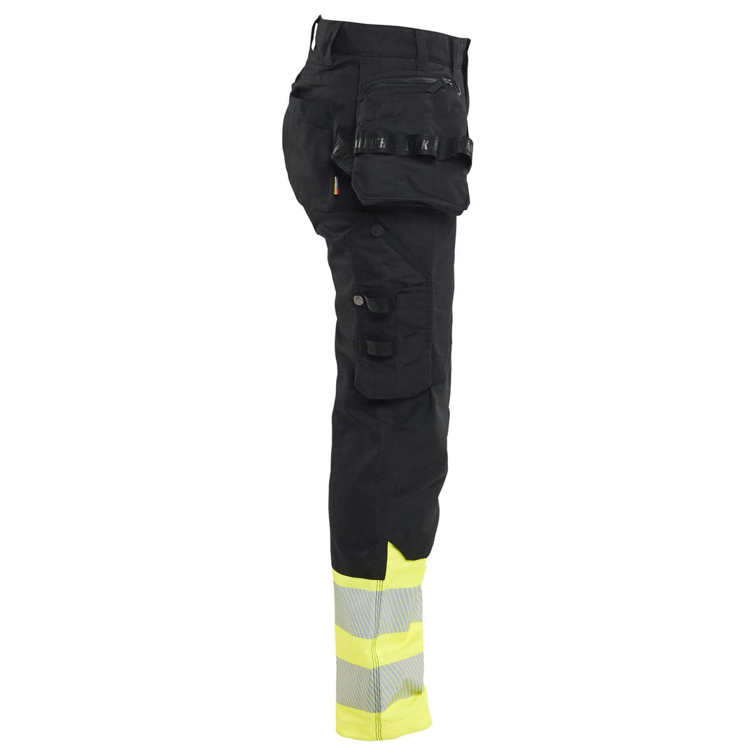Blaklader 70301149 Ladies Hi-Vis Stretch Trousers Black/Hi-Vis Yellow Right #colour_black-hi-vis-yellow