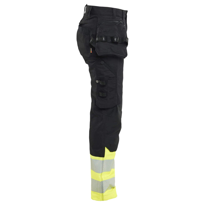 Blaklader 70301149 Ladies Hi-Vis Stretch Trousers Black/Hi-Vis Yellow Right #colour_black-hi-vis-yellow