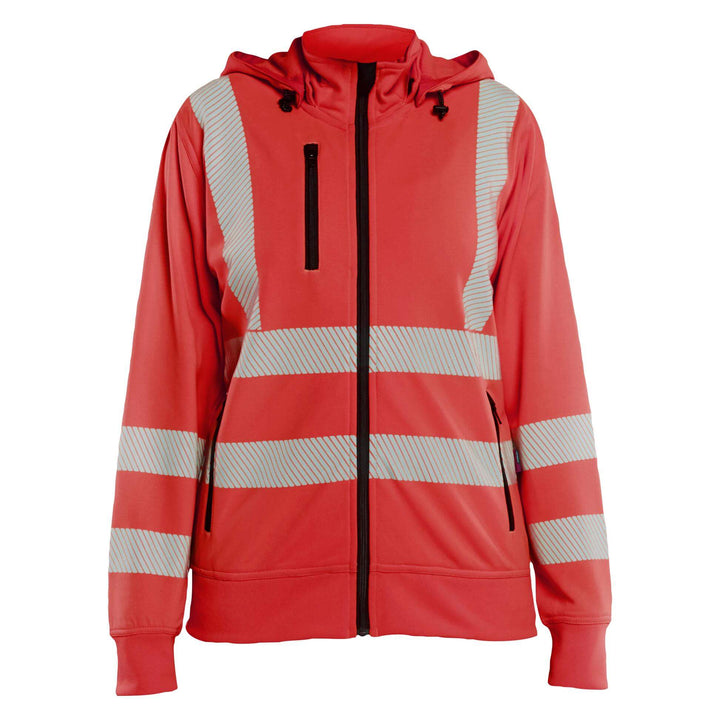 Blaklader 35742538 Ladies Hi-Vis Sweatshirt with Detachable Hood Hi-Vis Red Main #colour_hi-vis-red