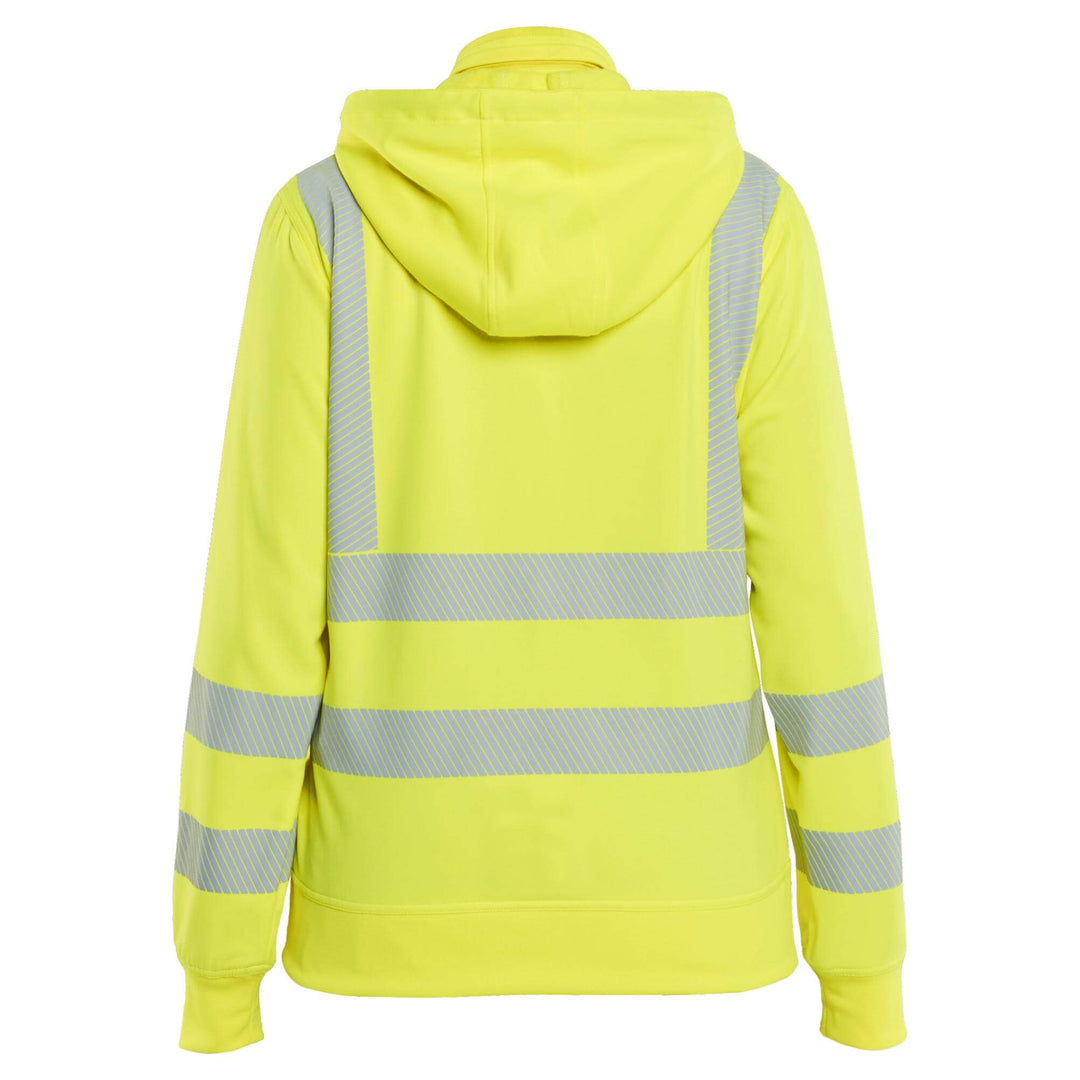 Blaklader 35742538 Ladies Hi-Vis Sweatshirt with Detachable Hood Hi-Vis Yellow Rear #colour_hi-vis-yellow