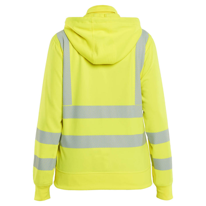 Blaklader 35742538 Ladies Hi-Vis Sweatshirt with Detachable Hood Hi-Vis Yellow Rear #colour_hi-vis-yellow