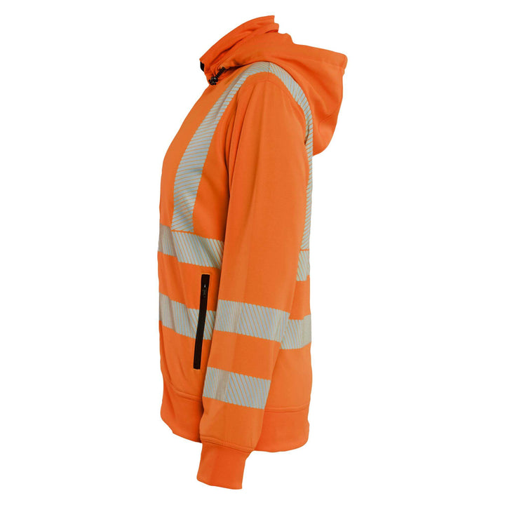 Blaklader 35742538 Ladies Hi-Vis Sweatshirt with Detachable Hood Orange Left #colour_orange