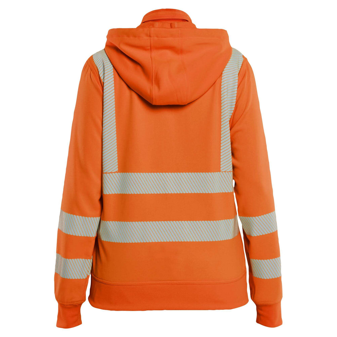 Blaklader 35742538 Ladies Hi-Vis Sweatshirt with Detachable Hood Orange Rear #colour_orange