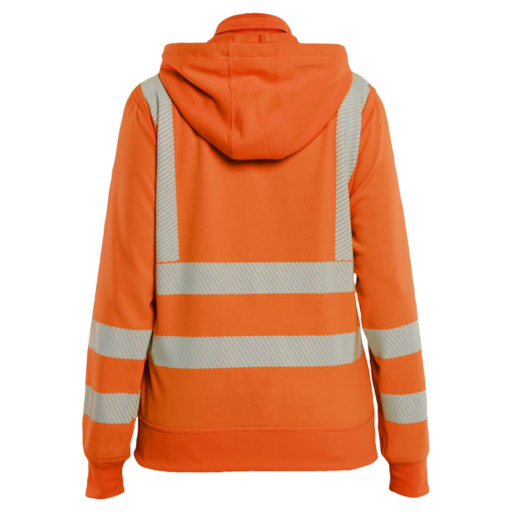 Blaklader 35742538 Ladies Hi-Vis Sweatshirt with Detachable Hood Orange Rear #colour_orange