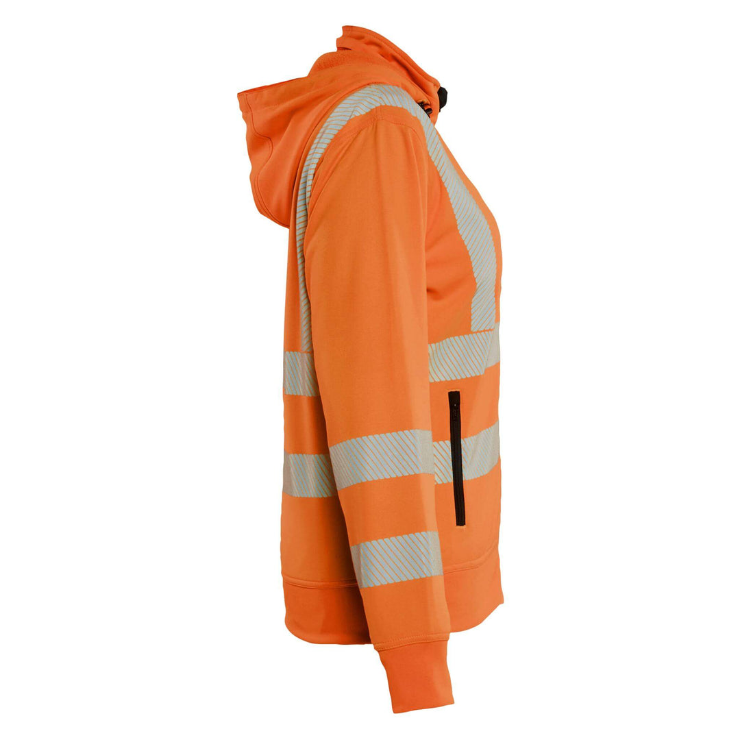 Blaklader 35742538 Ladies Hi-Vis Sweatshirt with Detachable Hood Orange Right #colour_orange