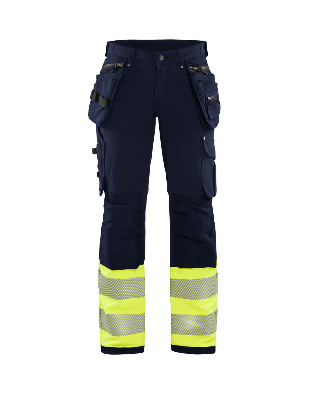 Blaklader 71931642 Ladies Hi-Vis Trousers 4-Way-Stretch Navy Blue/Hi-Vis Yellow Main #colour_navy-blue-hi-vis-yellow