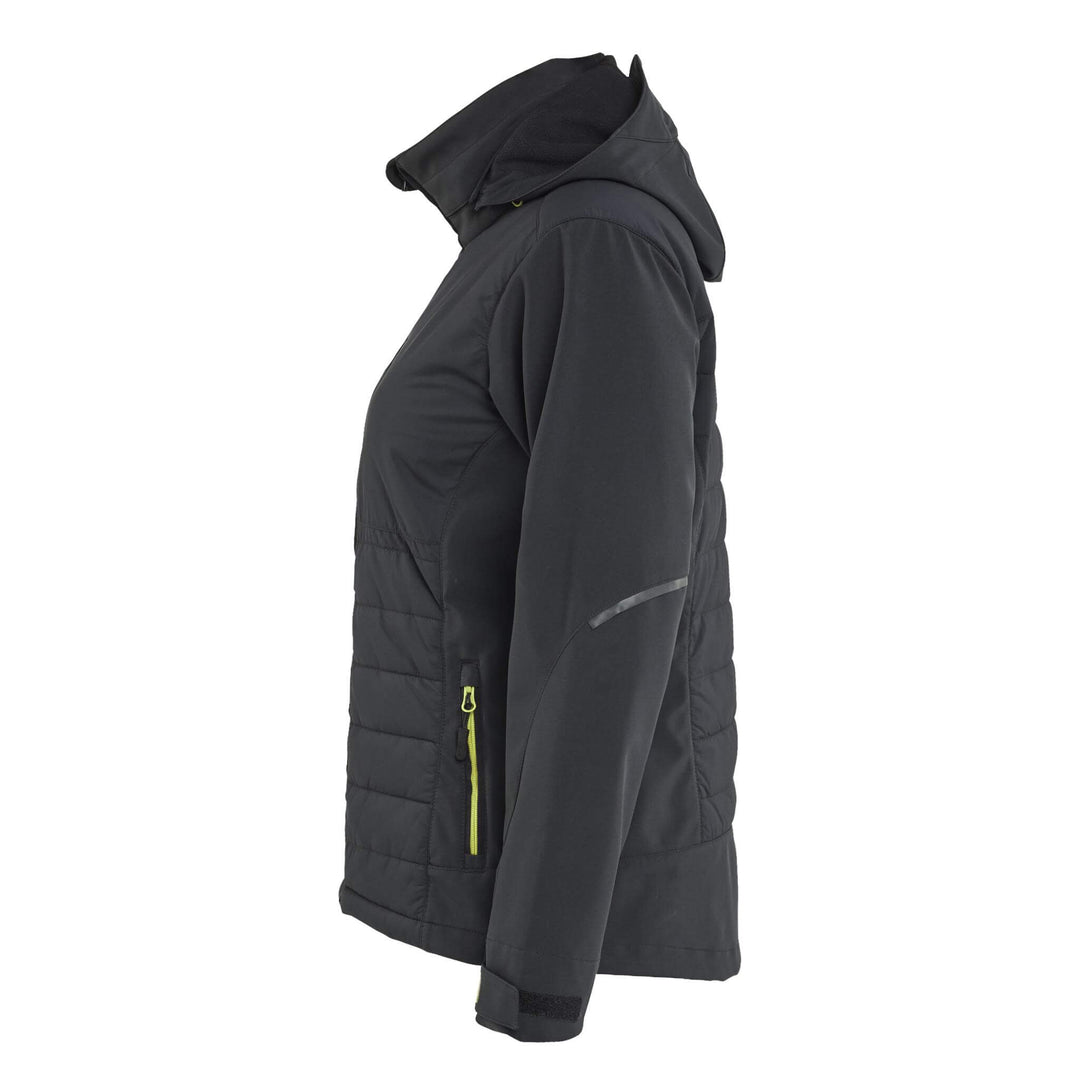 Blaklader 47332513 Ladies Hybrid Jacket Black/Hi-Vis Yellow Left #colour_black-hi-vis-yellow