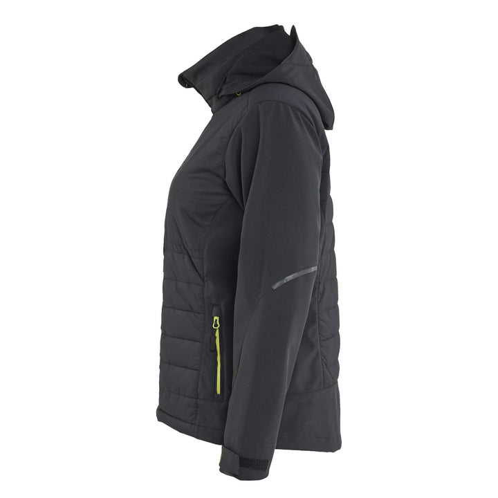 Blaklader 47332513 Ladies Hybrid Jacket Black/Hi-Vis Yellow Left #colour_black-hi-vis-yellow
