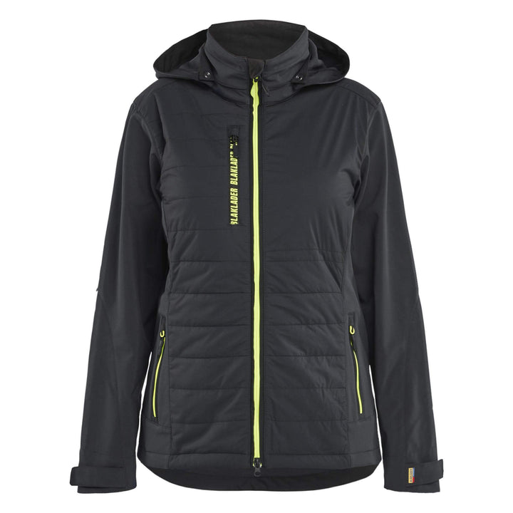 Blaklader 47332513 Ladies Hybrid Jacket Black/Hi-Vis Yellow Main #colour_black-hi-vis-yellow