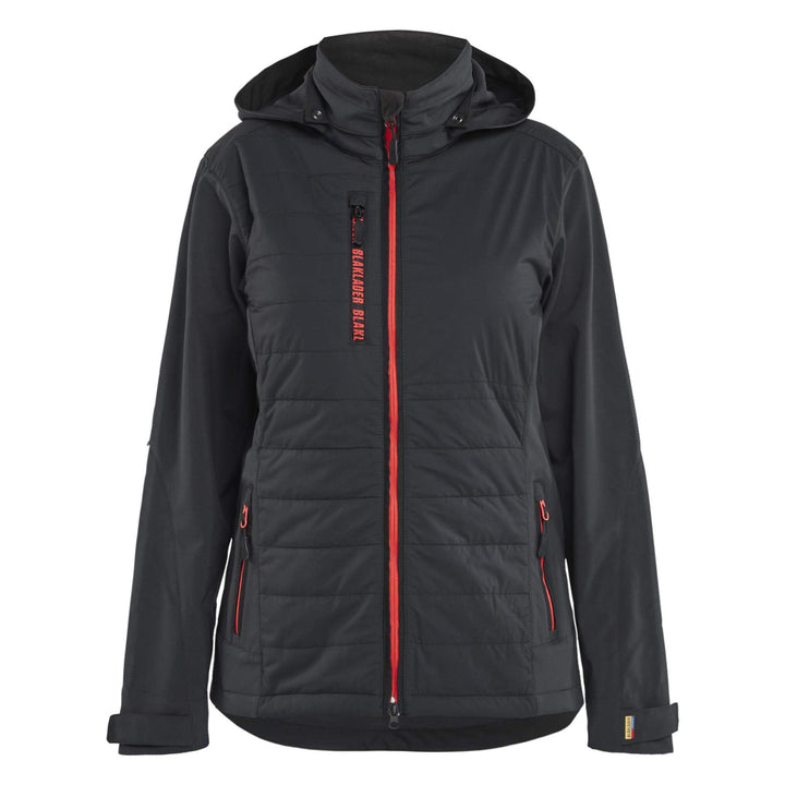 Blaklader 47332513 Ladies Hybrid Jacket Black/Red Main #colour_black-red