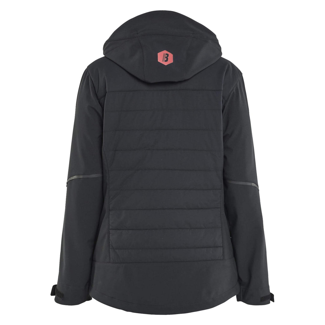 Blaklader 47332513 Ladies Hybrid Jacket Black/Red Rear #colour_black-red