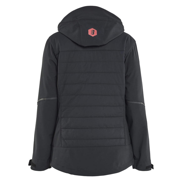 Blaklader 47332513 Ladies Hybrid Jacket Black/Red Rear #colour_black-red