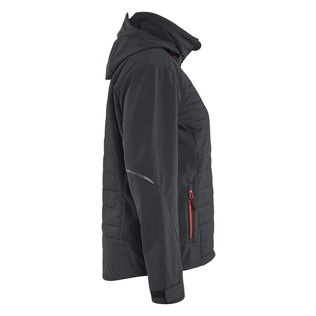 Blaklader 47332513 Ladies Hybrid Jacket Black/Red Right #colour_black-red