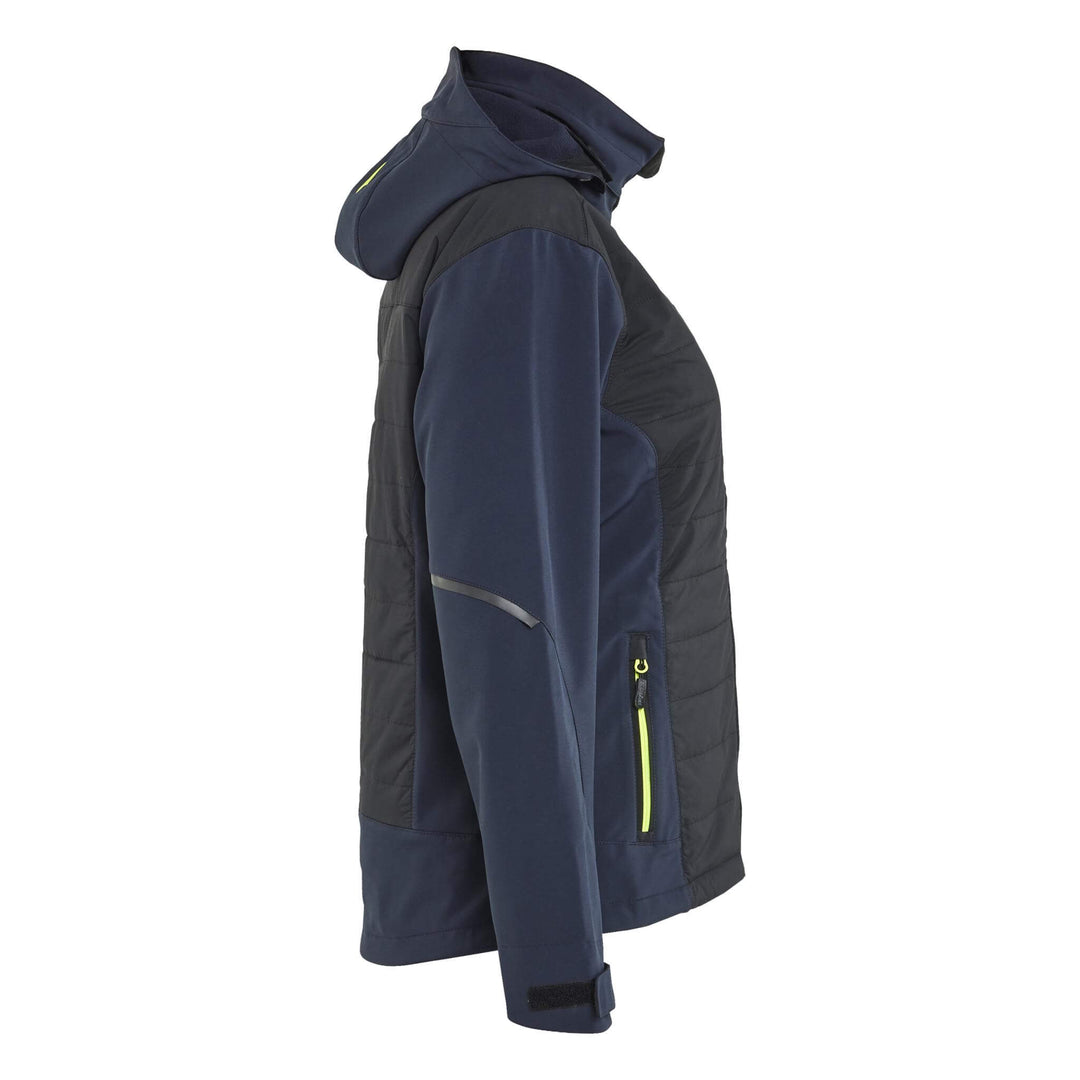 Blaklader 47332513 Ladies Hybrid Jacket Dark Navy Blue/Hi-Vis Yellow Right #colour_dark-navy-blue-hi-vis-yellow