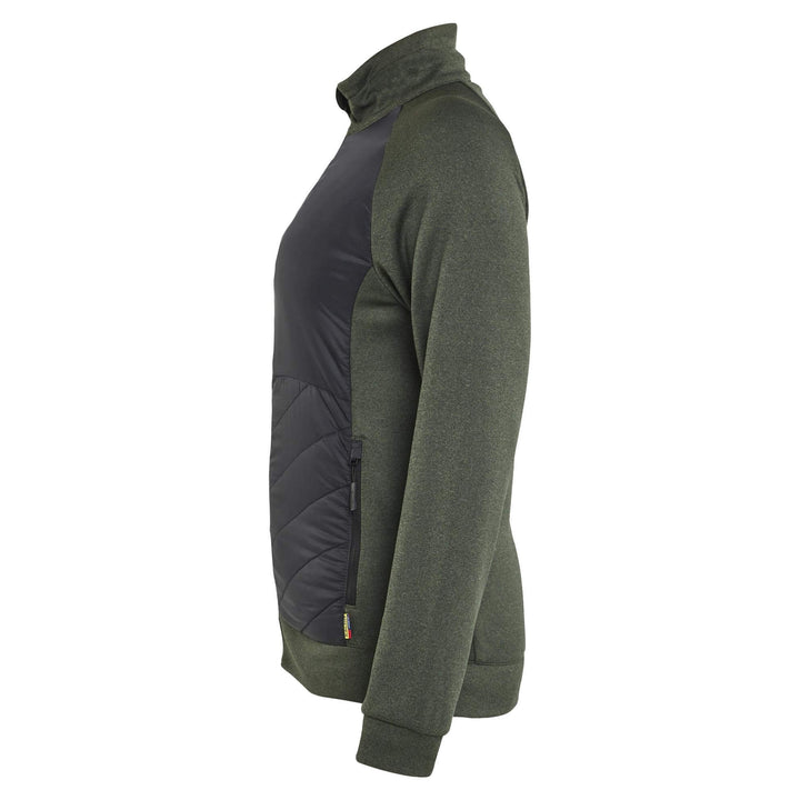 Blaklader 34192533 Ladies Hybrid Zip Sweatshirt Autumn Green/Black Left #colour_autumn-green-black