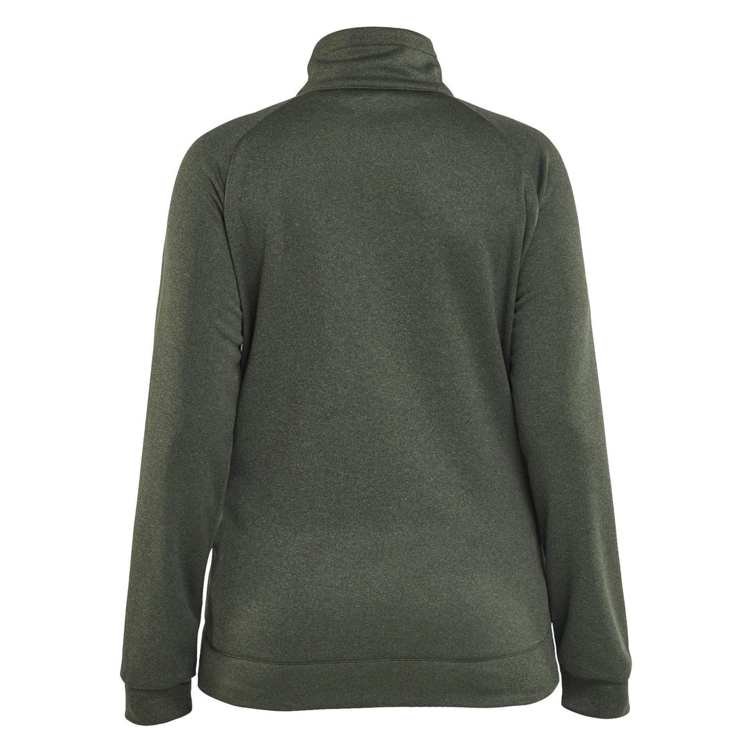 Blaklader 34192533 Ladies Hybrid Zip Sweatshirt Autumn Green/Black Rear #colour_autumn-green-black