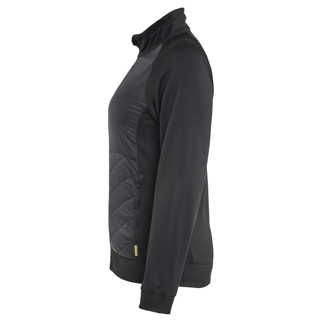 Blaklader 34192526 Ladies Hybrid Zip Sweatshirt Jacket Black/Dark Grey Left #colour_black-dark-grey