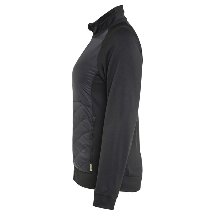 Blaklader 34192526 Ladies Hybrid Zip Sweatshirt Jacket Black/Dark Grey Left #colour_black-dark-grey
