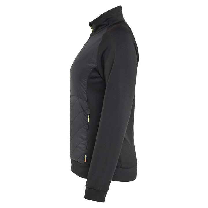 Blaklader 34192526 Ladies Hybrid Zip Sweatshirt Jacket Black/Hi-Vis Yellow Left #colour_black-hi-vis-yellow
