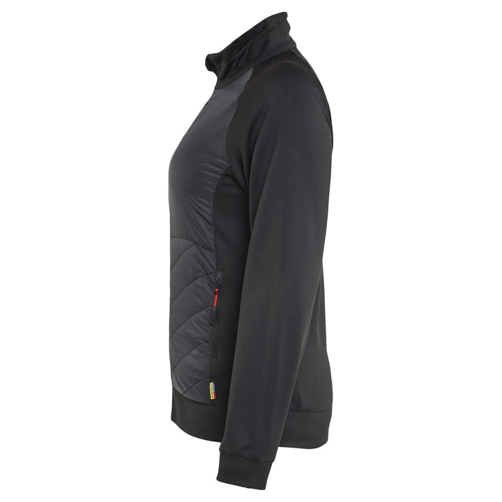 Blaklader 34192526 Ladies Hybrid Zip Sweatshirt Jacket Black/Red Left #colour_black-red