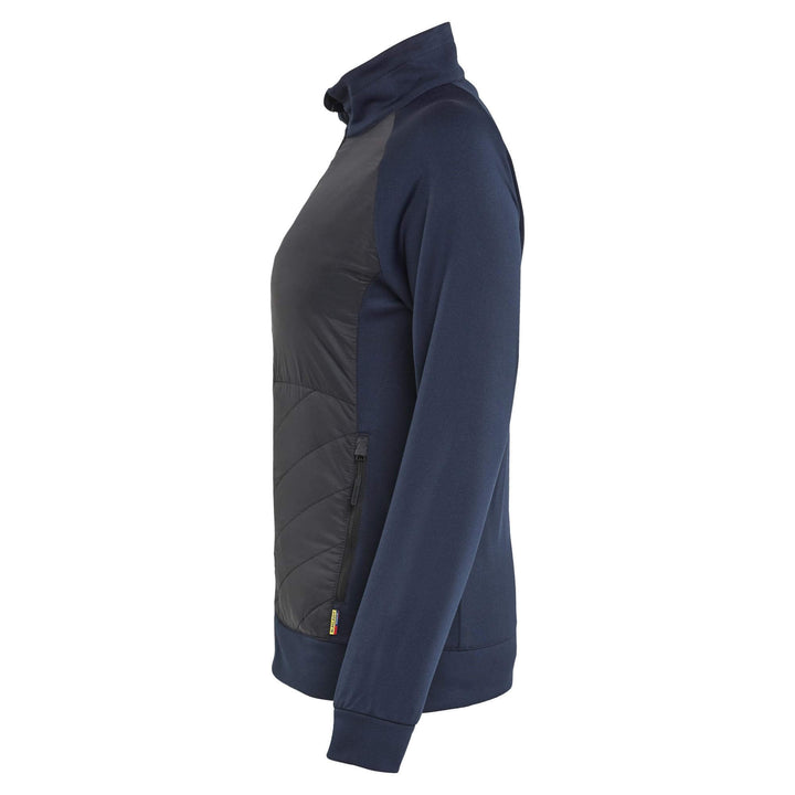 Blaklader 34192526 Ladies Hybrid Zip Sweatshirt Jacket Dark Navy Blue/Black Left #colour_dark-navy-blue-black