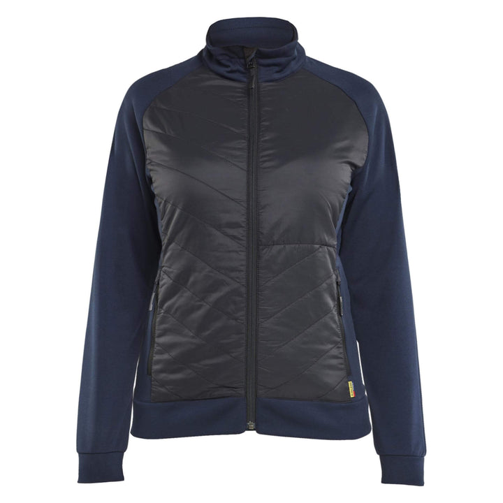 Blaklader 34192526 Ladies Hybrid Zip Sweatshirt Jacket Dark Navy Blue/Black Main #colour_dark-navy-blue-black