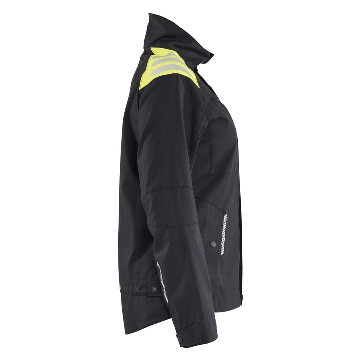 Blaklader 40701512 Ladies Inherent Flame Retardant Jacket Black/Hi-Vis Yellow Right #colour_black-hi-vis-yellow