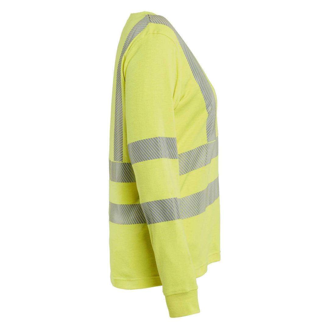 Blaklader 34691761 Ladies Long-Sleeve Hi-Vis Arc and Flame Retardant Multinorm T-Shirt Hi-Vis Yellow Right #colour_hi-vis-yellow