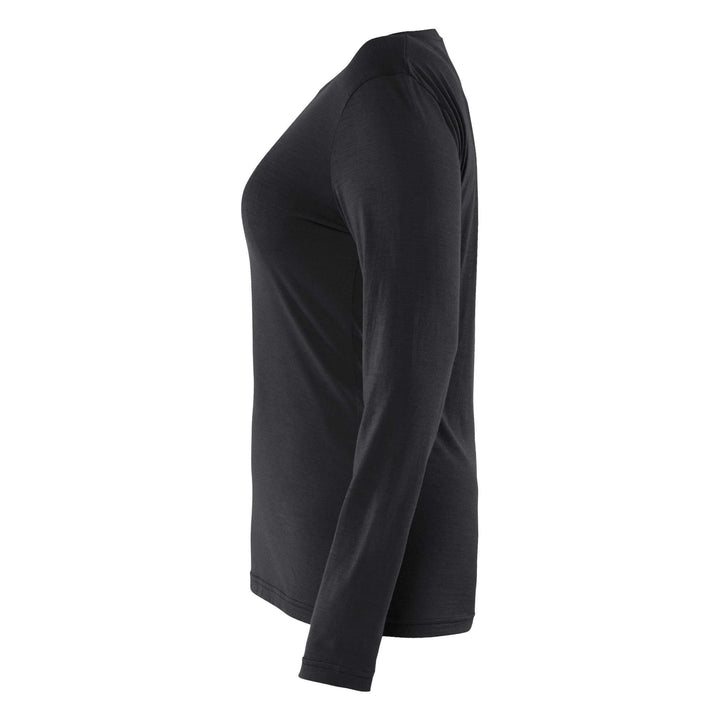 Blaklader 35391743 Ladies Long-sleeve Moisture-Wicking Odour Protective Merino Wool T-Shirt Black Left #colour_black
