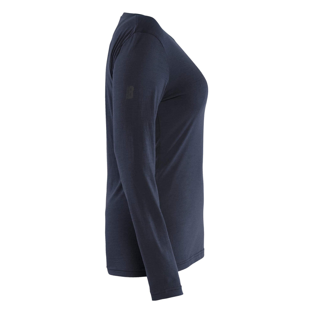 Blaklader 35391743 Ladies Long-sleeve Moisture-Wicking Odour Protective Merino Wool T-Shirt Dark Navy Blue Right #colour_dark-navy-blue