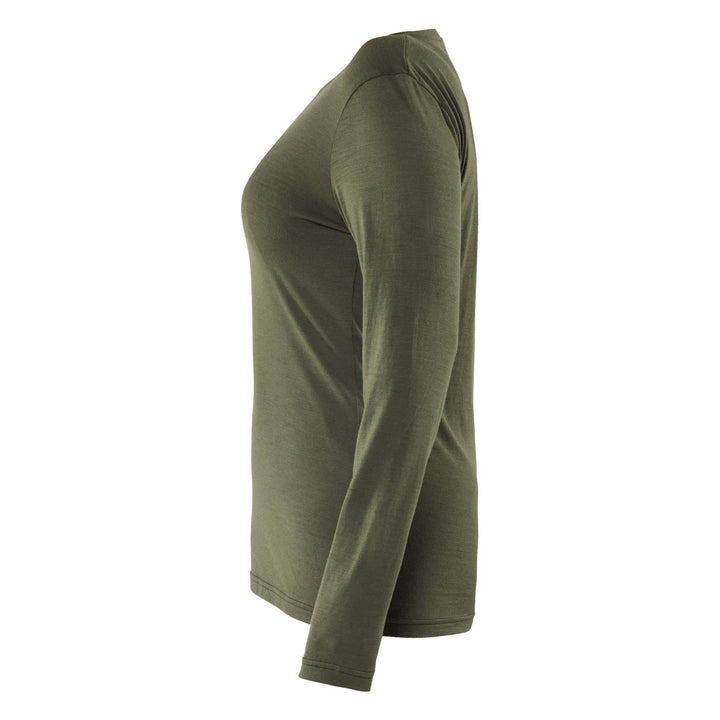 Blaklader 35391743 Ladies Long-sleeve Moisture-Wicking Odour Protective Merino Wool T-Shirt Forest Night Left #colour_forest-night