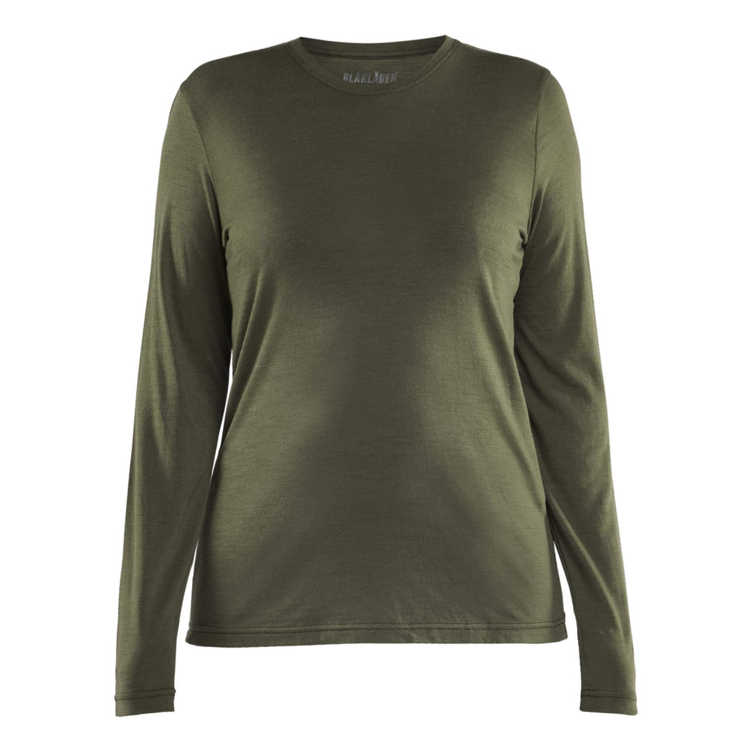 Blaklader 35391743 Ladies Long-sleeve Moisture-Wicking Odour Protective Merino Wool T-Shirt Forest Night Main #colour_forest-night