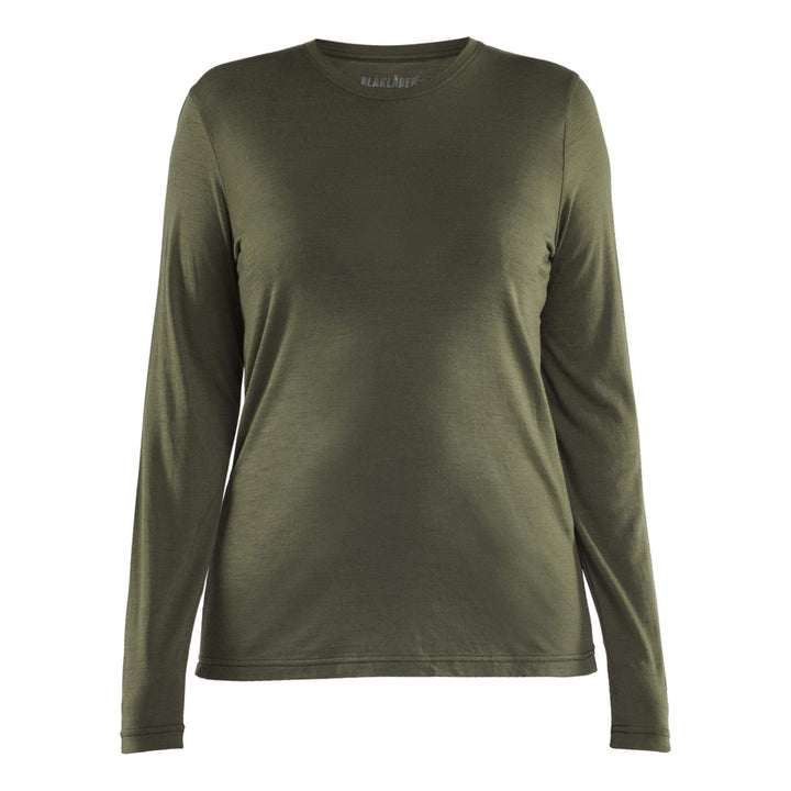 Blaklader 35391743 Ladies Long-sleeve Moisture-Wicking Odour Protective Merino Wool T-Shirt Forest Night Main #colour_forest-night